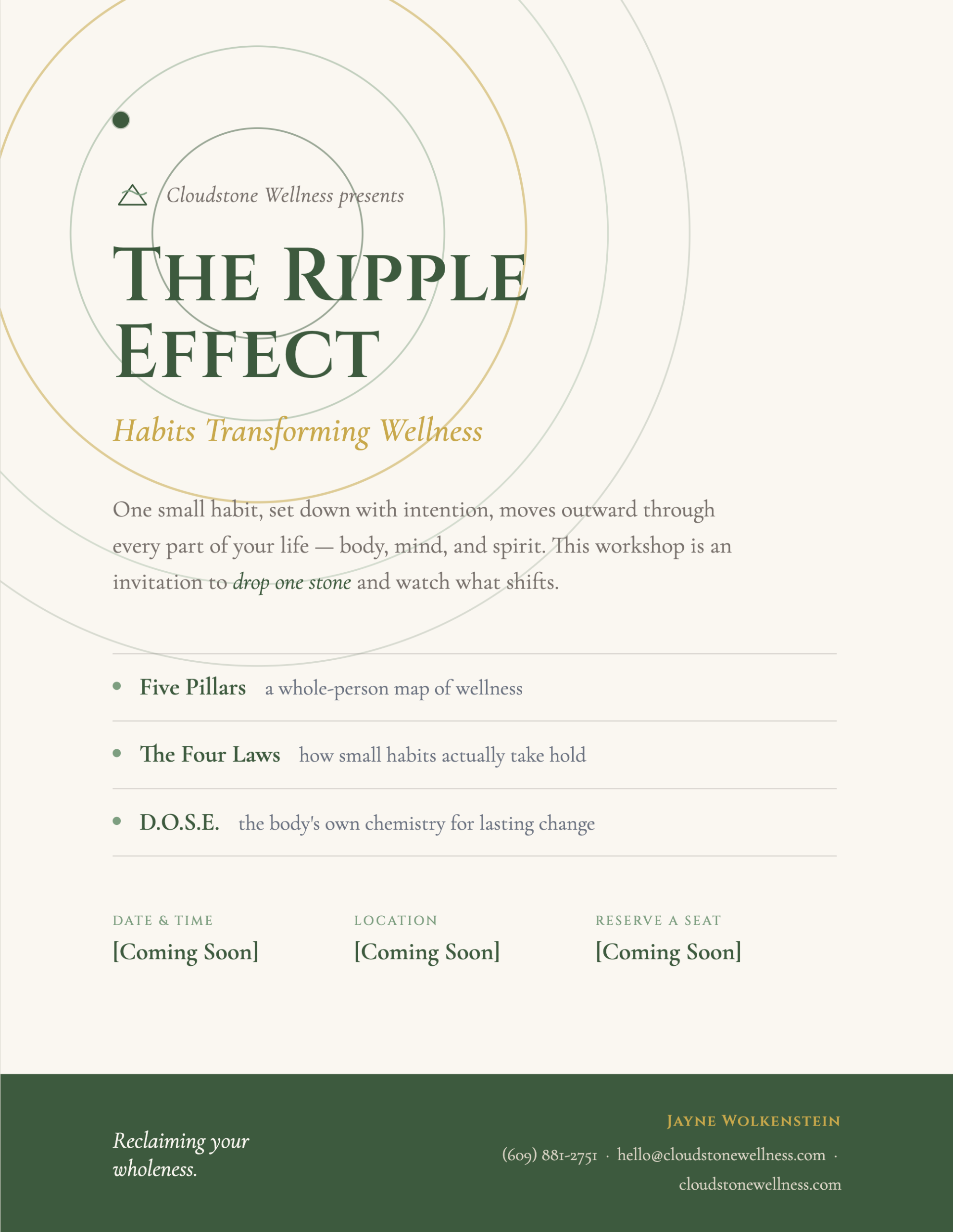 The ripple effect workshop flyer